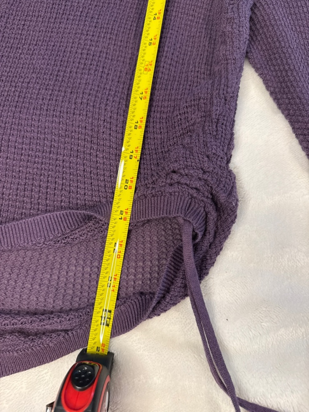 Express Purple Side-Cinch Textured Knit Sweater - perfect for summer nights - Picture 5 of 6